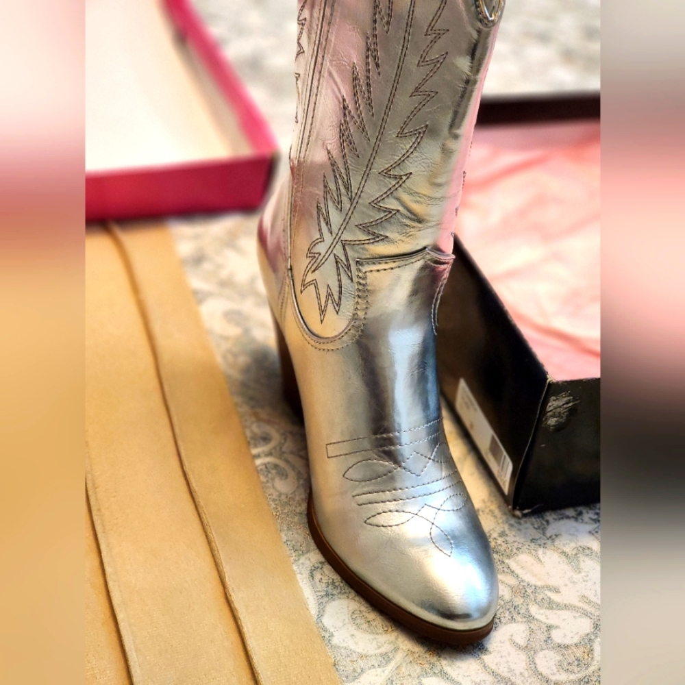 Silver Cowboy Boots